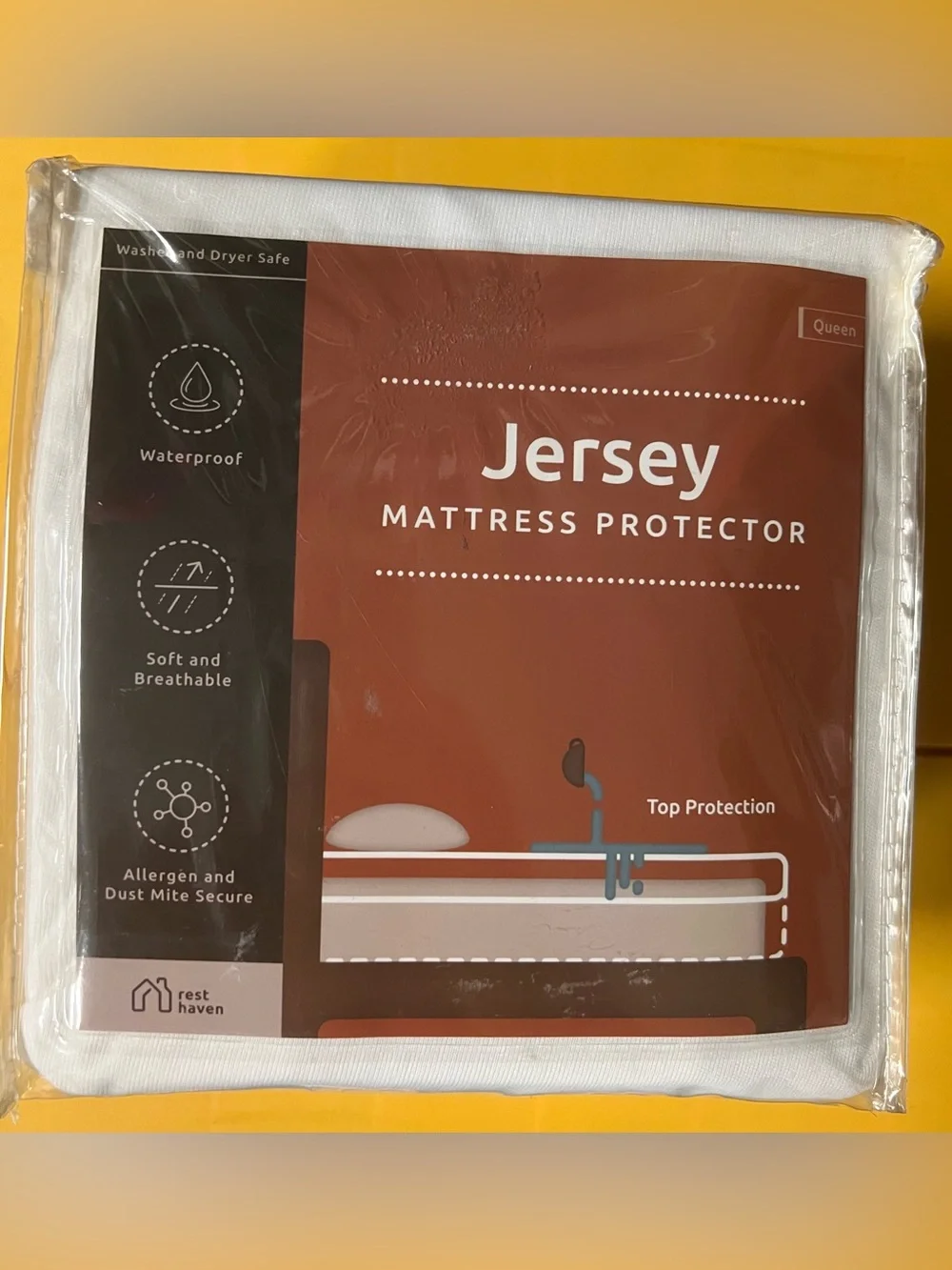 Jersey Mattress Protector - White (Queen)
